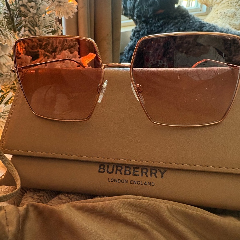 Burberry Women's Brown Sunglasses with Gold Frame - Picture 2 of 10